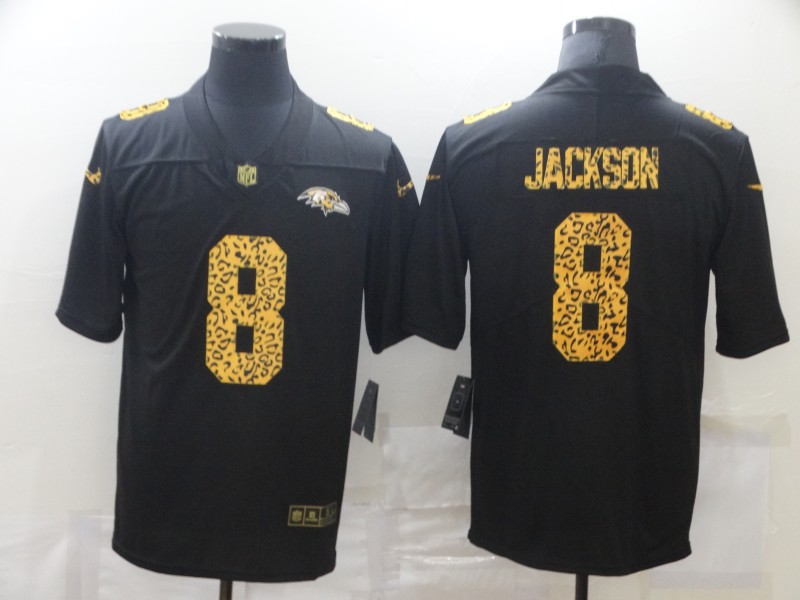 Men's Baltimore Ravens Lamar Jackson #8 Black Jersey